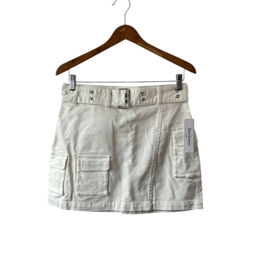 Juicy Couture White Cargo Miniskirt with Belt Nordstrom Collection Womens 31 New